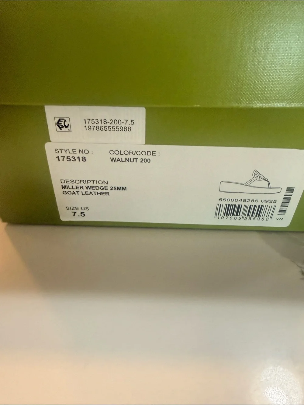 Brand New Tory Burch Tan Leather Miller Platform Thong Sandals